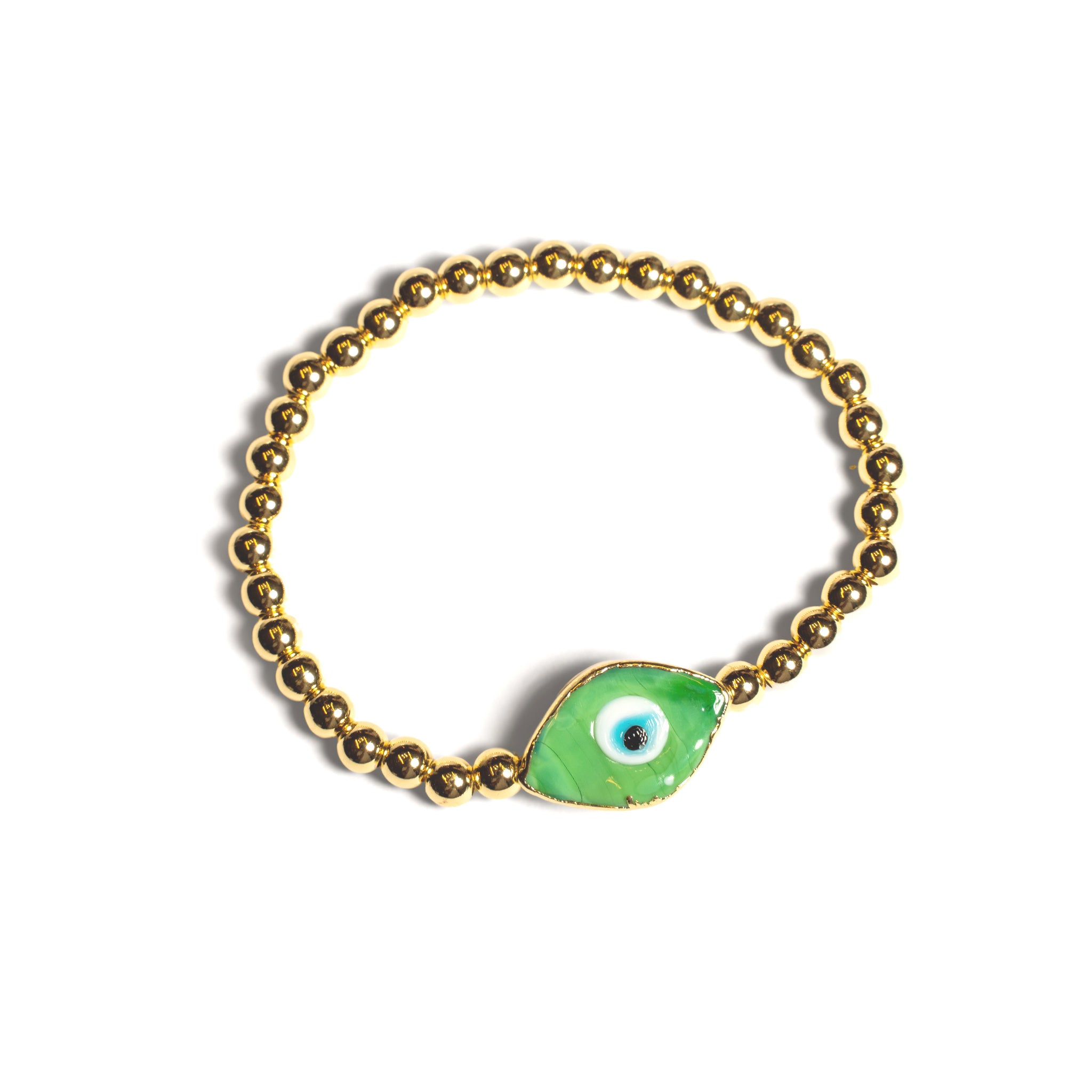 Green Crystal Evil Eye Barcelet