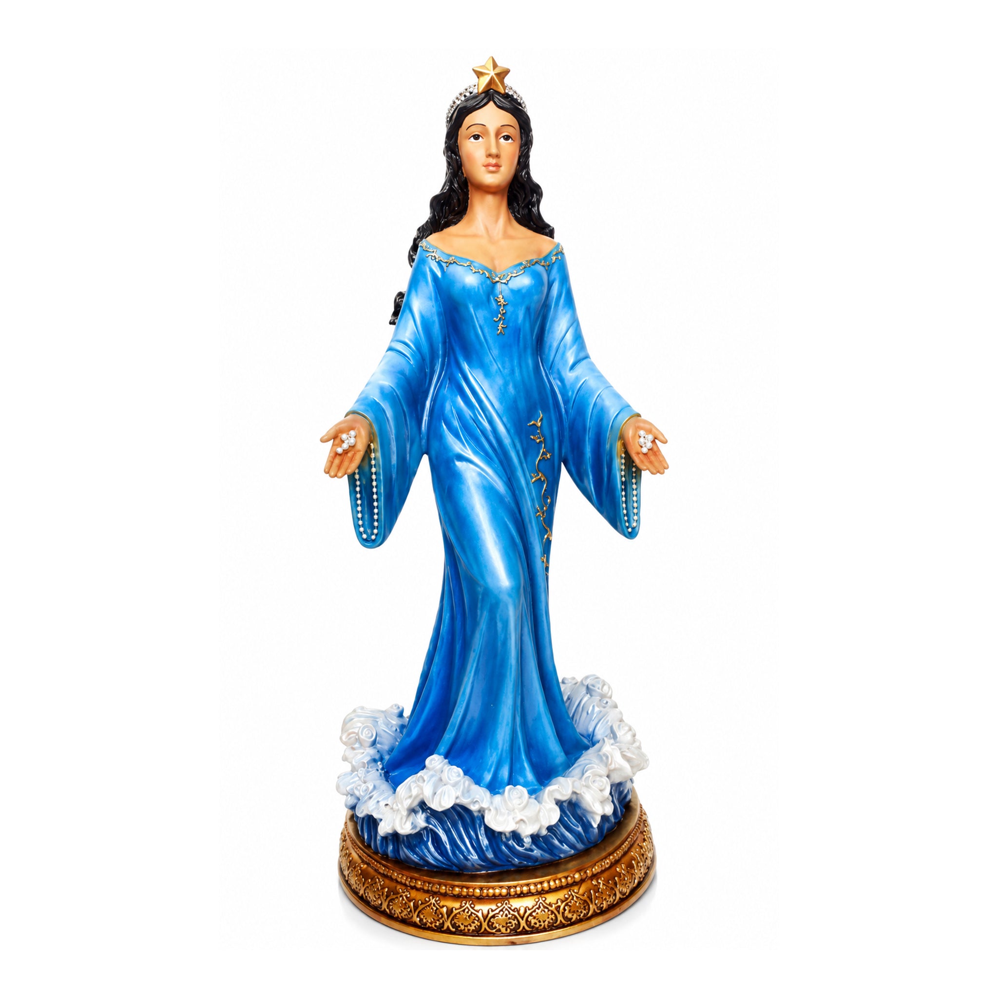 Orisha Yemaya Statue: Mother Of All Waters Standing On Waves (16")