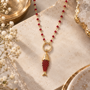 Red Fish Pendant Necklace
