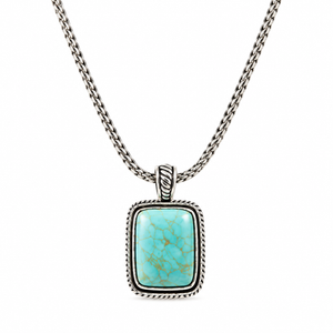 Larimar Rope-Frame Pendant Necklace