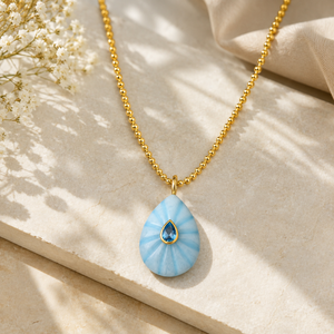 Drop Stone Bead Necklace