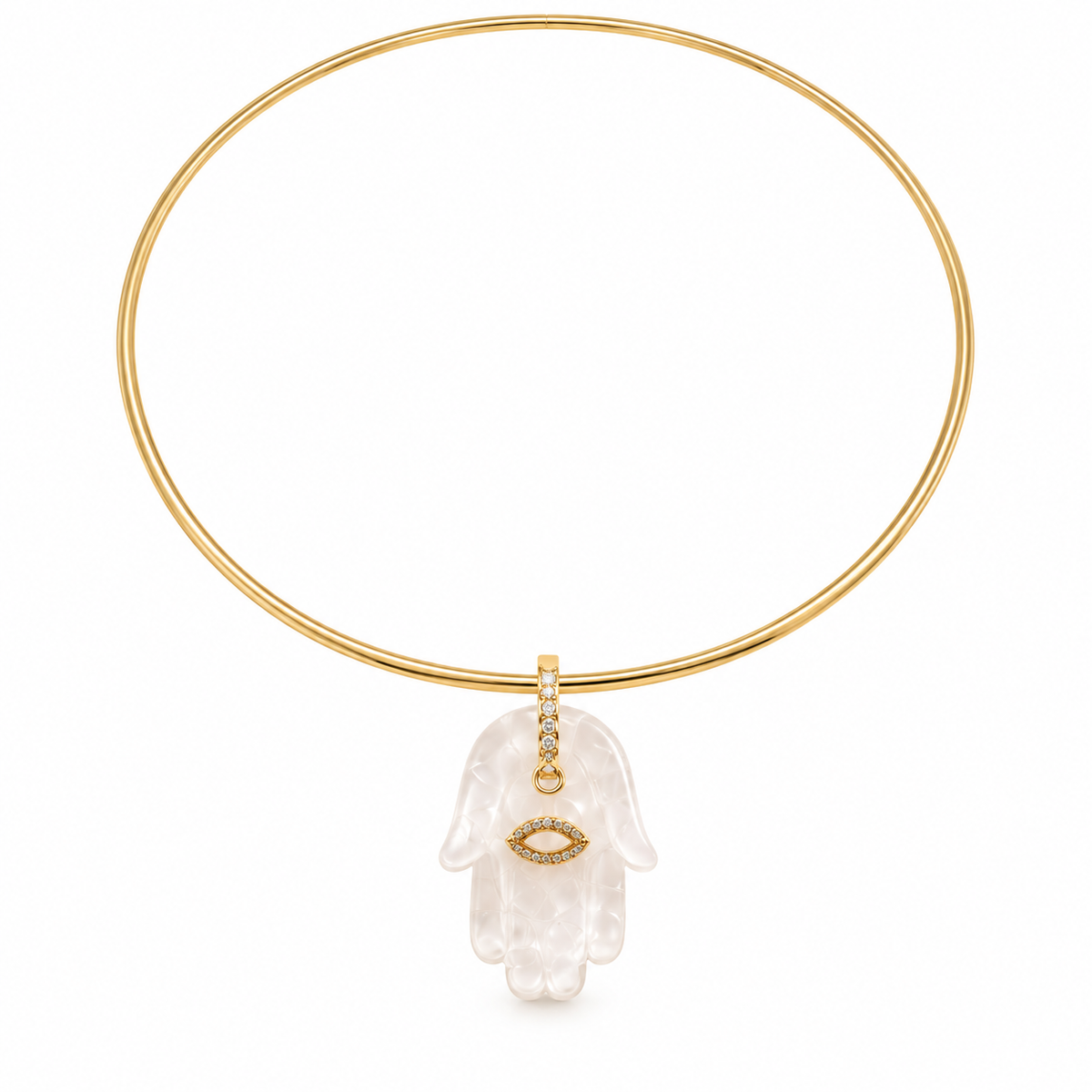 Gold Hamsa Choker Necklace