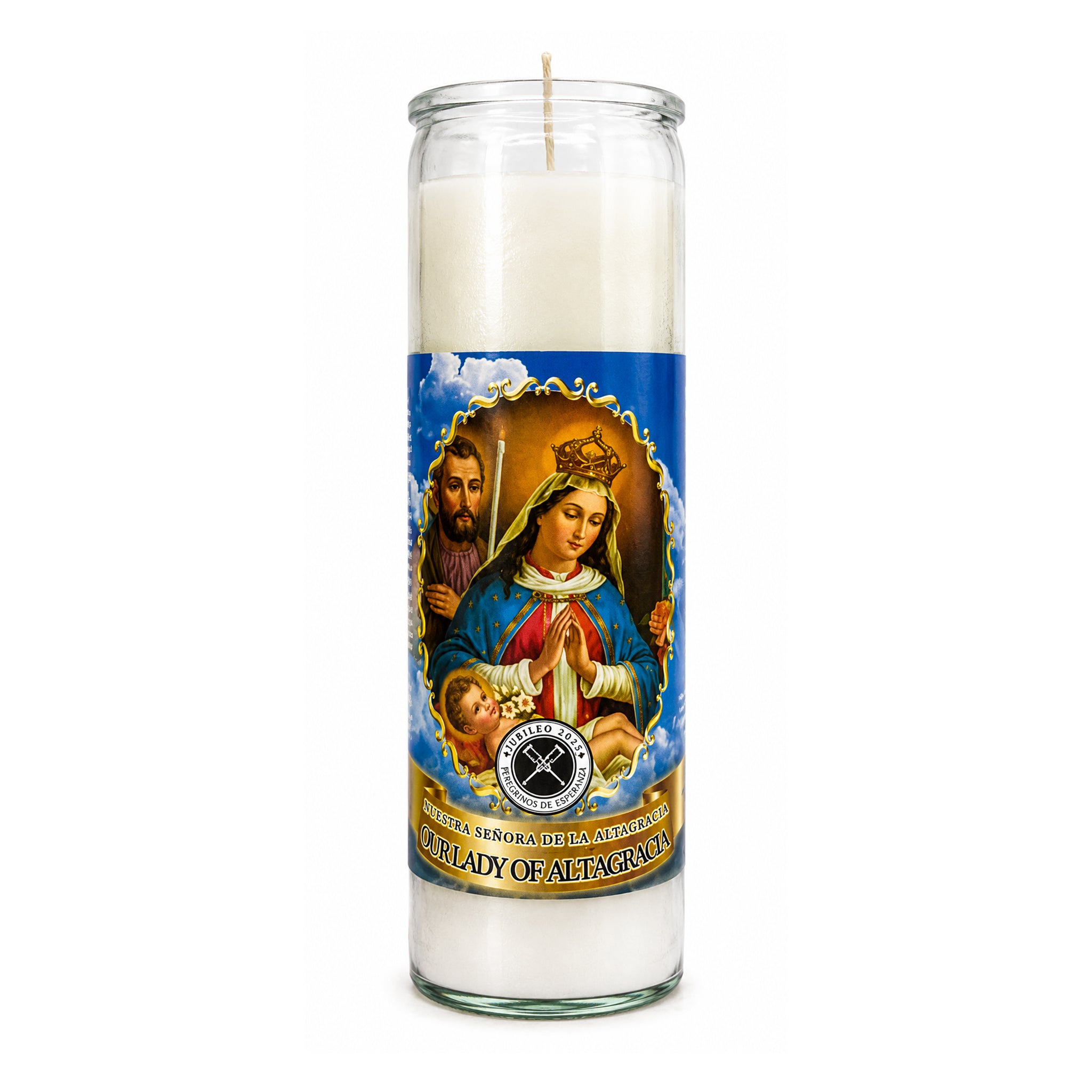 Our Lady of High Grace (Nuestra Señora de la Altagracia) 7 Day Prayer Candle_Protection, Unity & Faith (White)