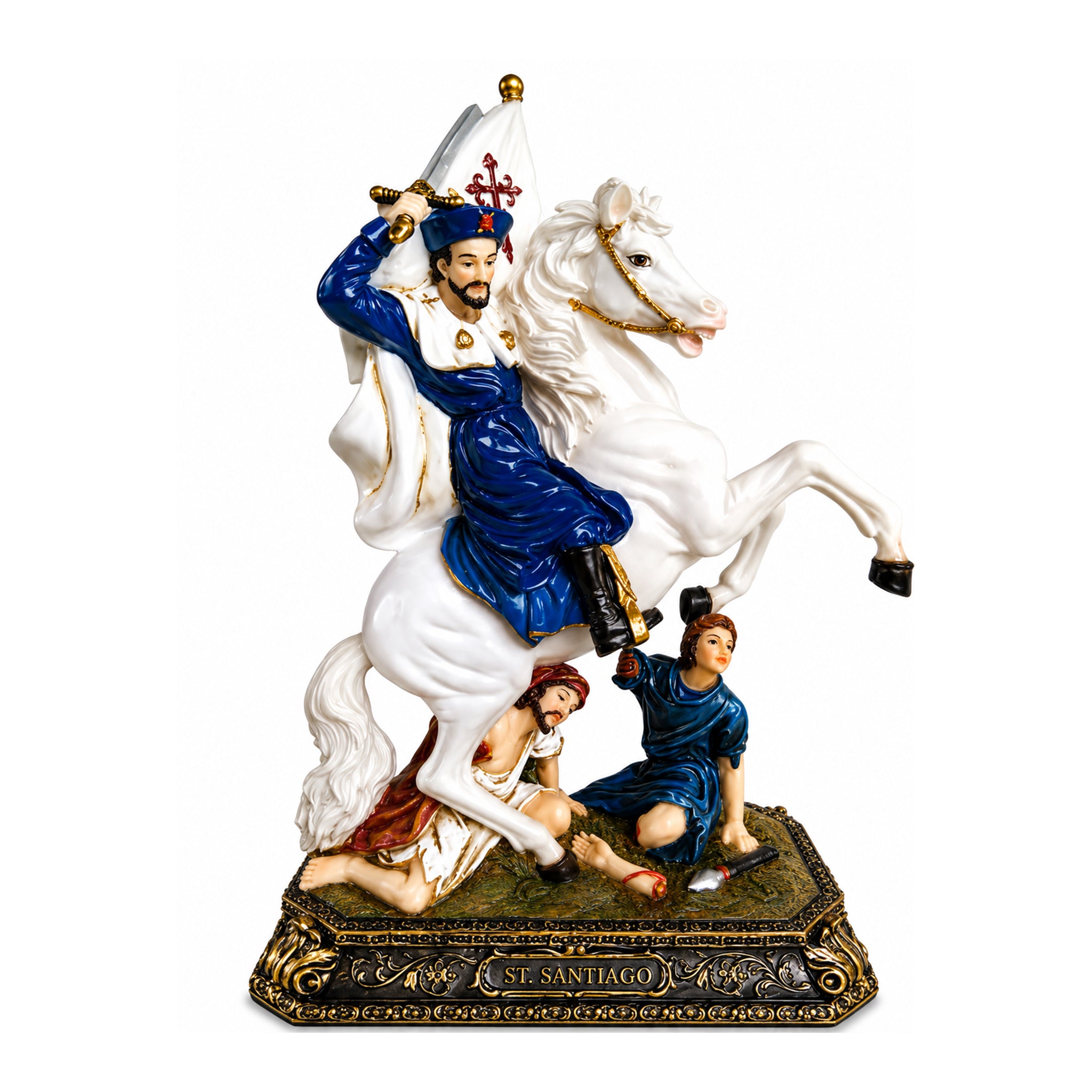 San Santiago (Sen Jak) Statue - Personal Transformation, Devotion, Family Bonding (12")