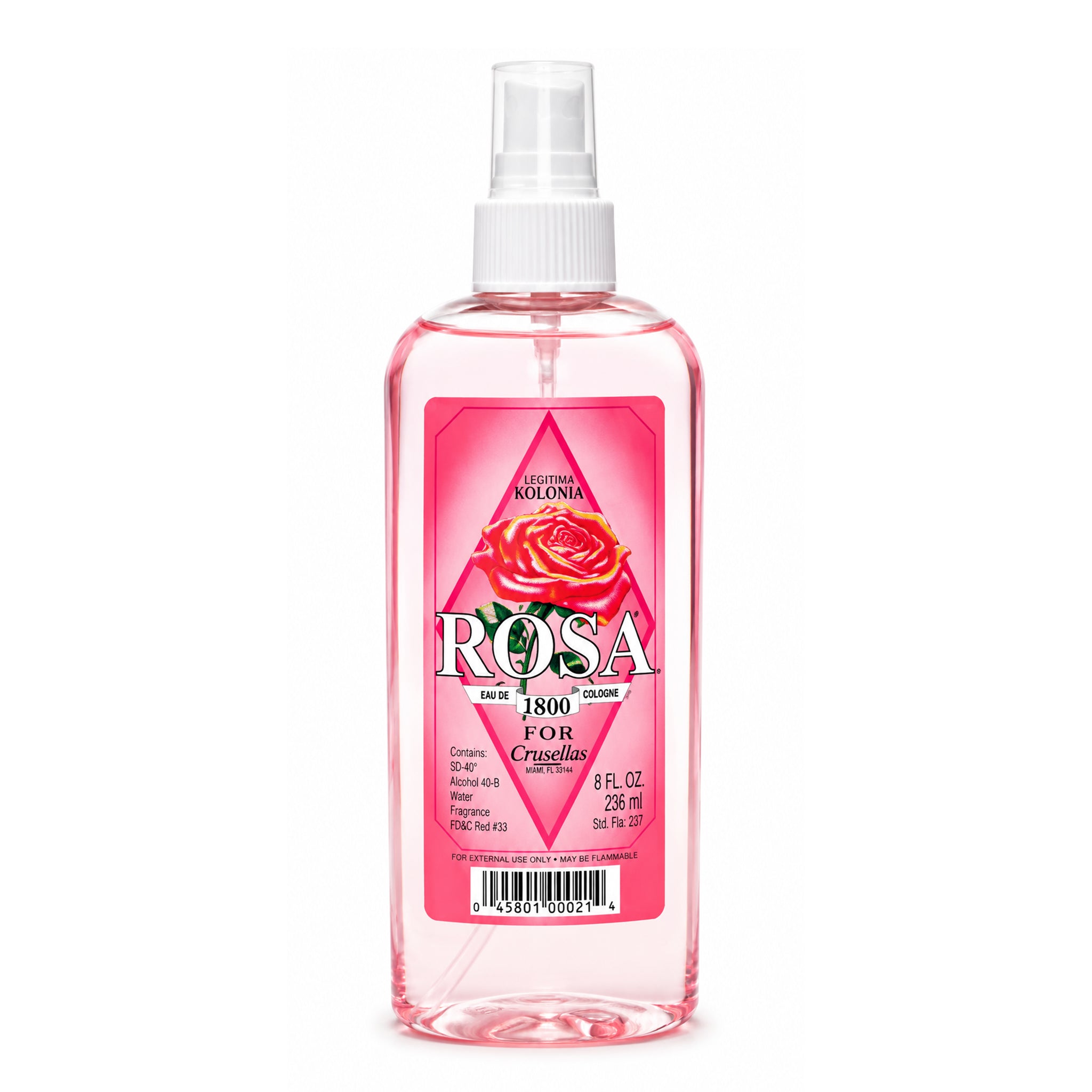Rose Eau De Cologne / Rosa Kolonia 1800 / 8 oz / Attraction of Love, Passion, Romance / Spray on personal items to invite romantic energy into your life.