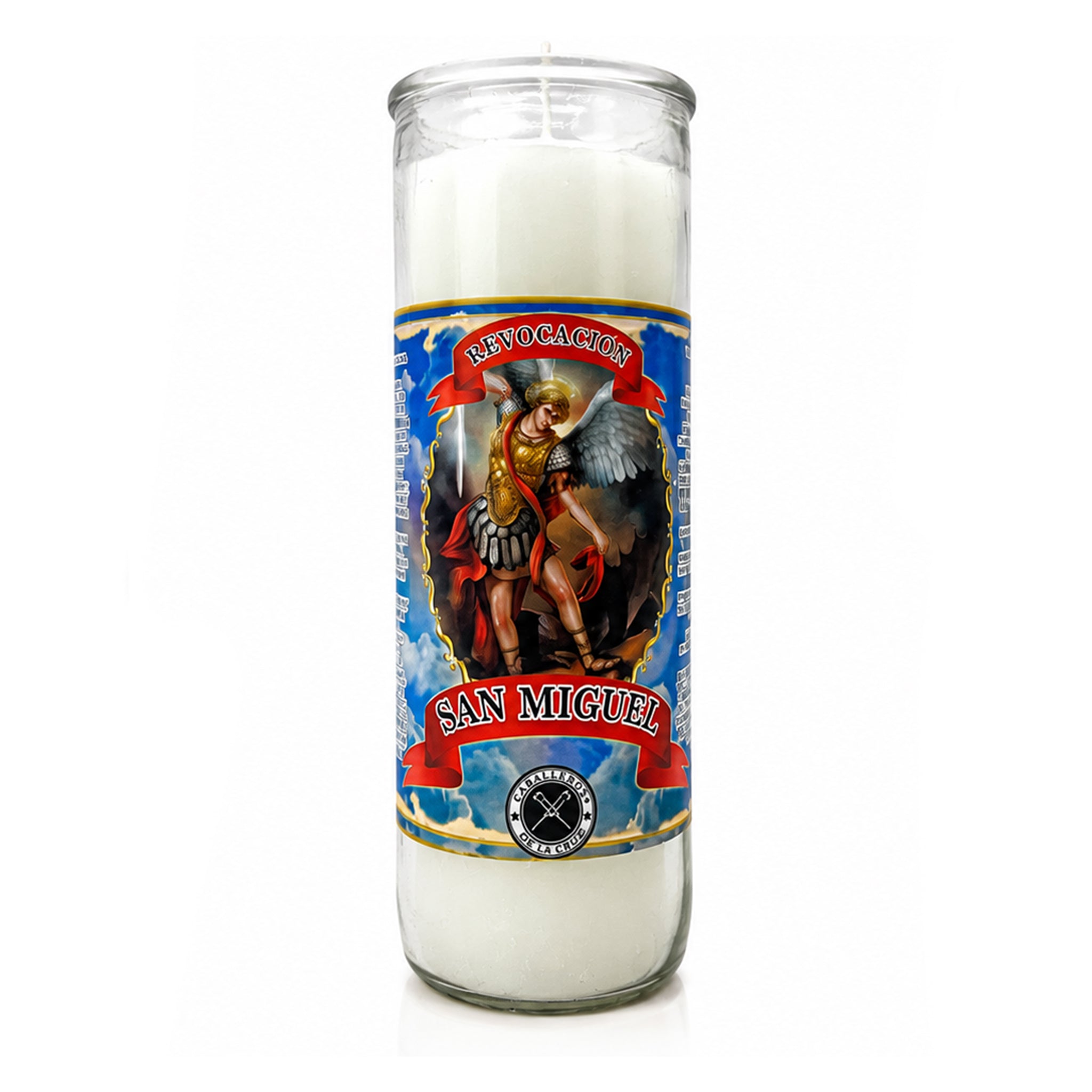 Archangel Saint Michael (San Miguel Revocación) Pull-Out Jar Candle_Protection, Fight Evil & Justice (White)