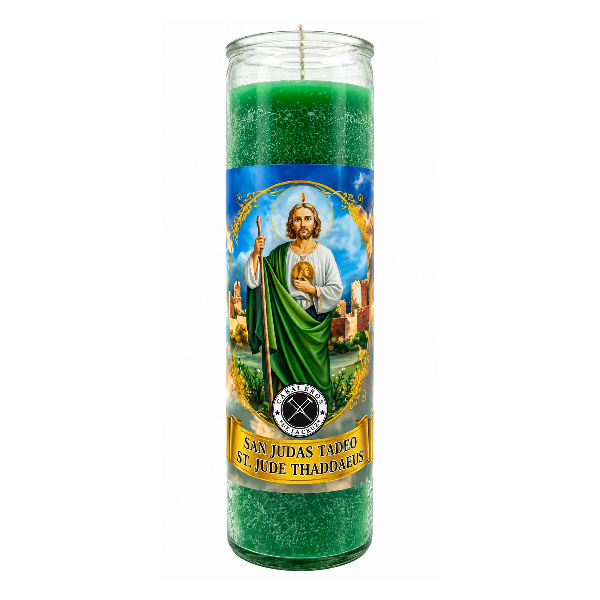 Saint Jude Thaddaeus (San Judas Tadeo) 7 Day Prayer Candle – Wellness, Hope & Emotional Peace (Green)
