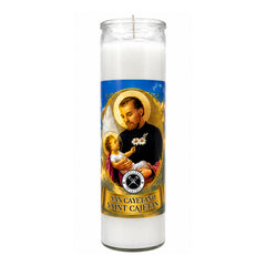 Saint Cajetan (San Cayetano) 7 Day Prayer Candle – Protection, Open Roads & Inner Peace (White)