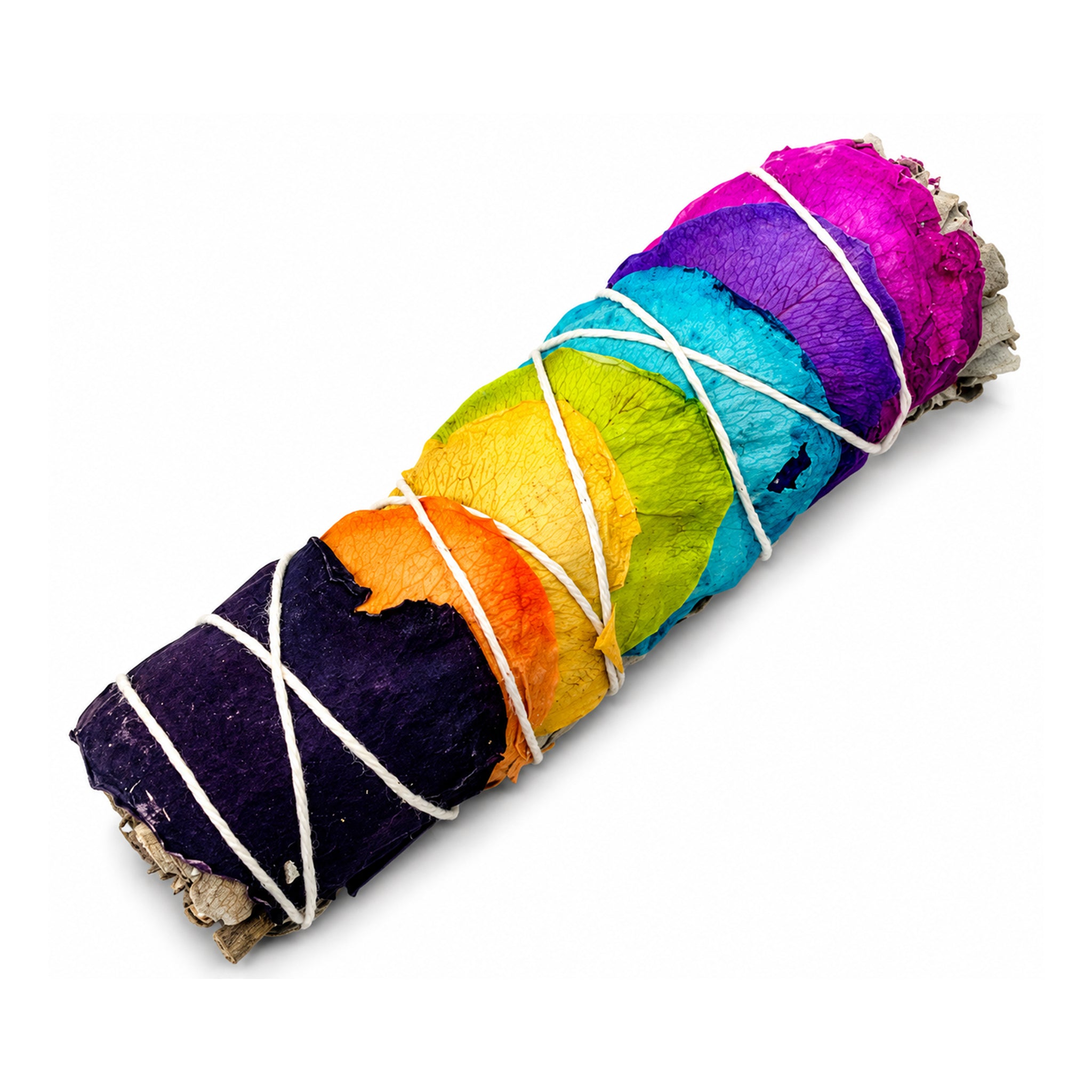 Seven Chakras White Sage / Smudge Bundle / 4" / Energy Alignment & Healing