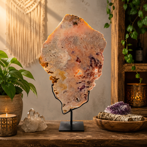 Large Pink Agate Decorative Slab