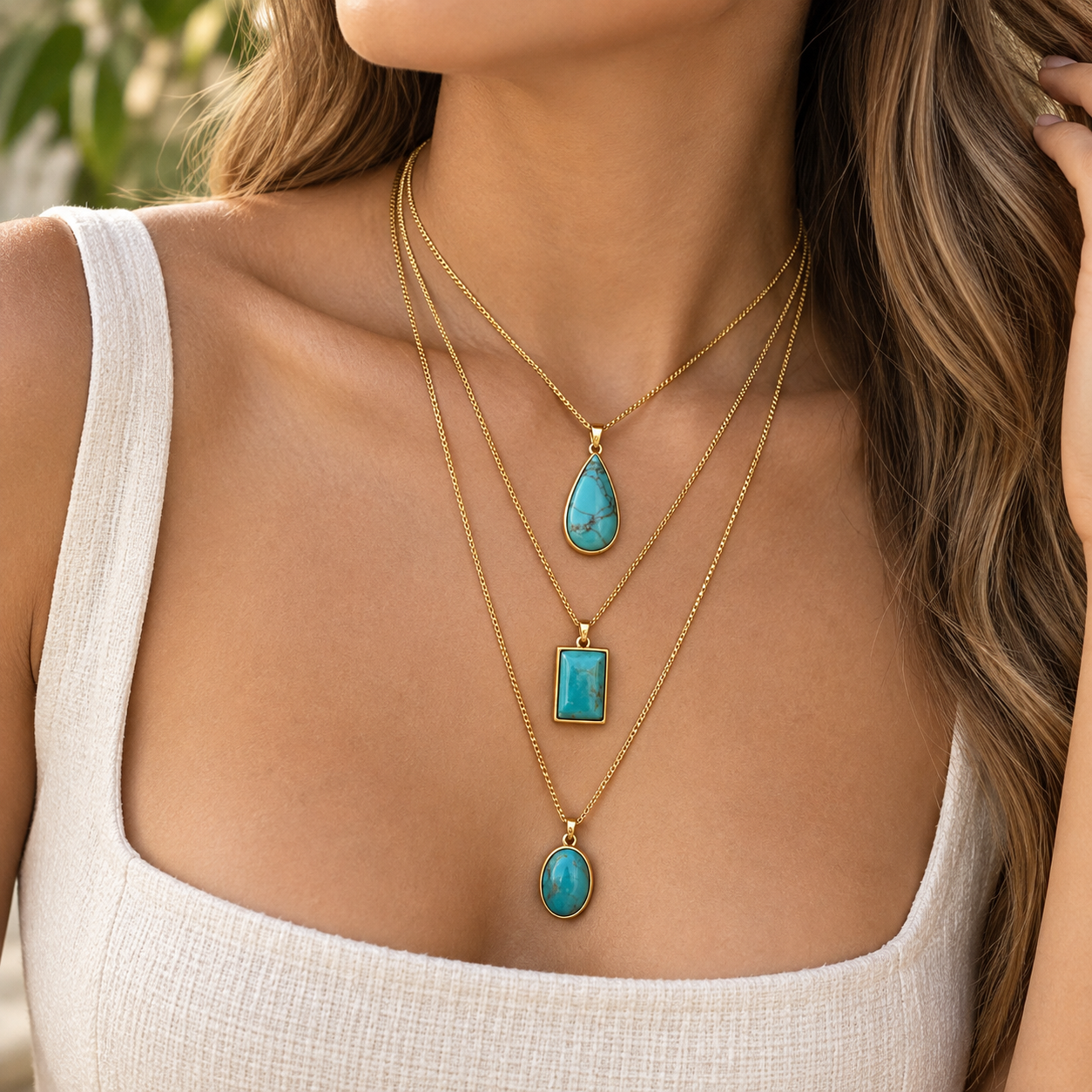 Layered Turquoise Necklace Set