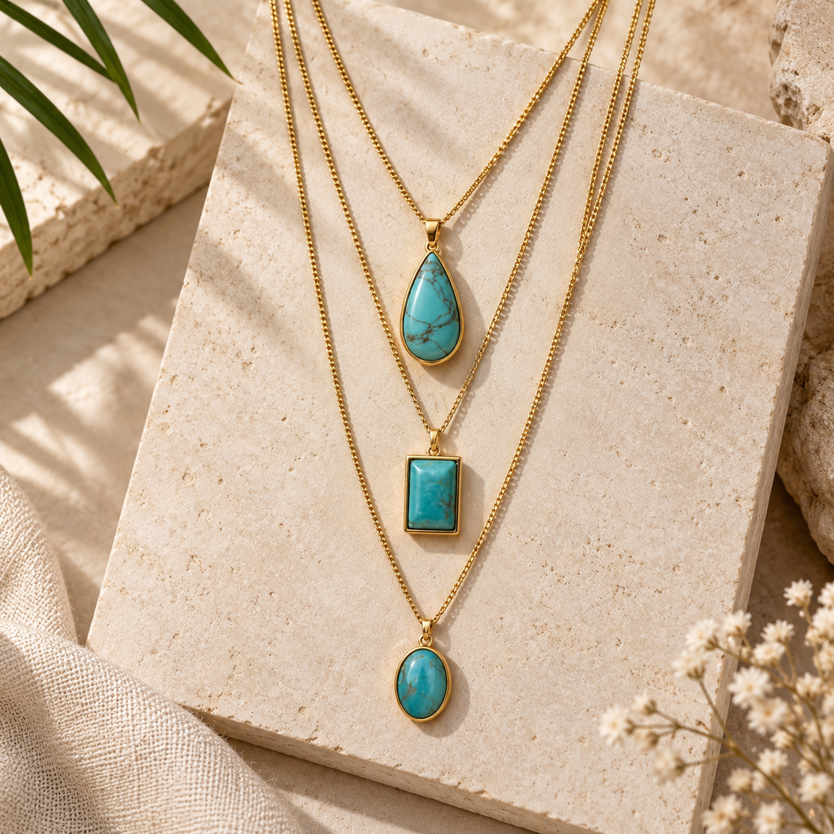 Layered Turquoise Necklace Set