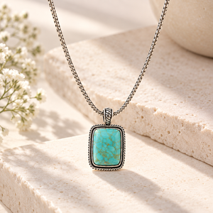 Larimar Rope-Frame Pendant Necklace